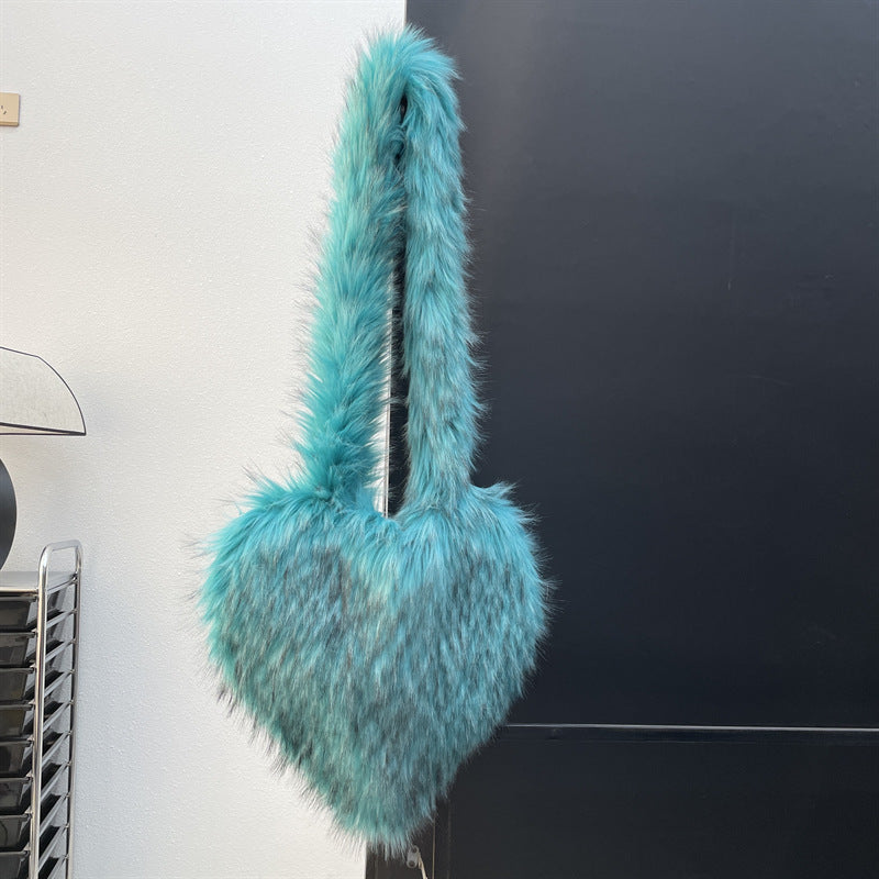 Angelica—Winter Fleece Heart-Shaped Plush Love Bag