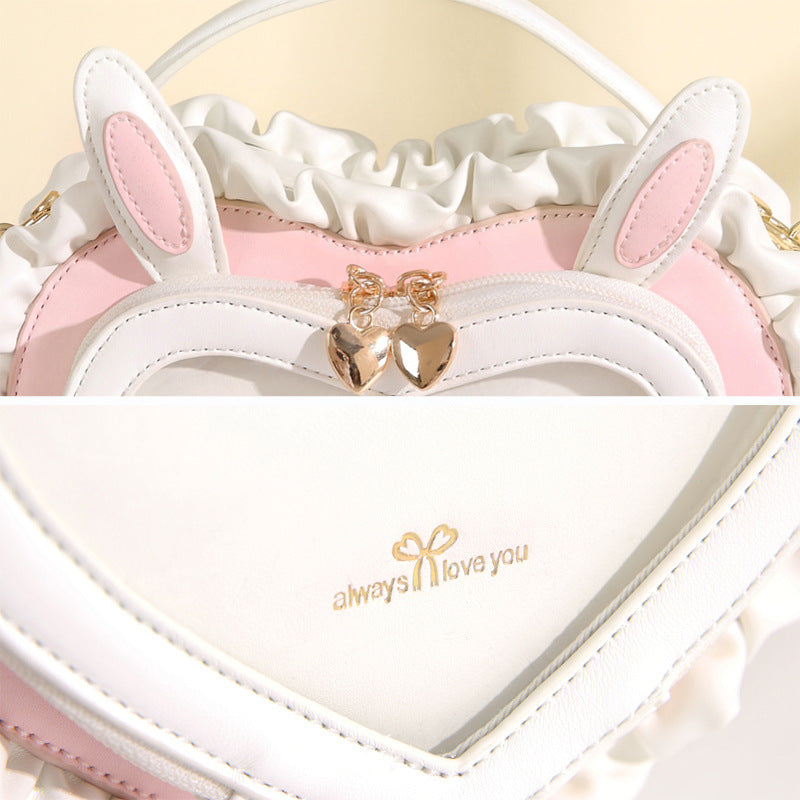 Lori- Rabbit Ear Peach Heart Handbag
