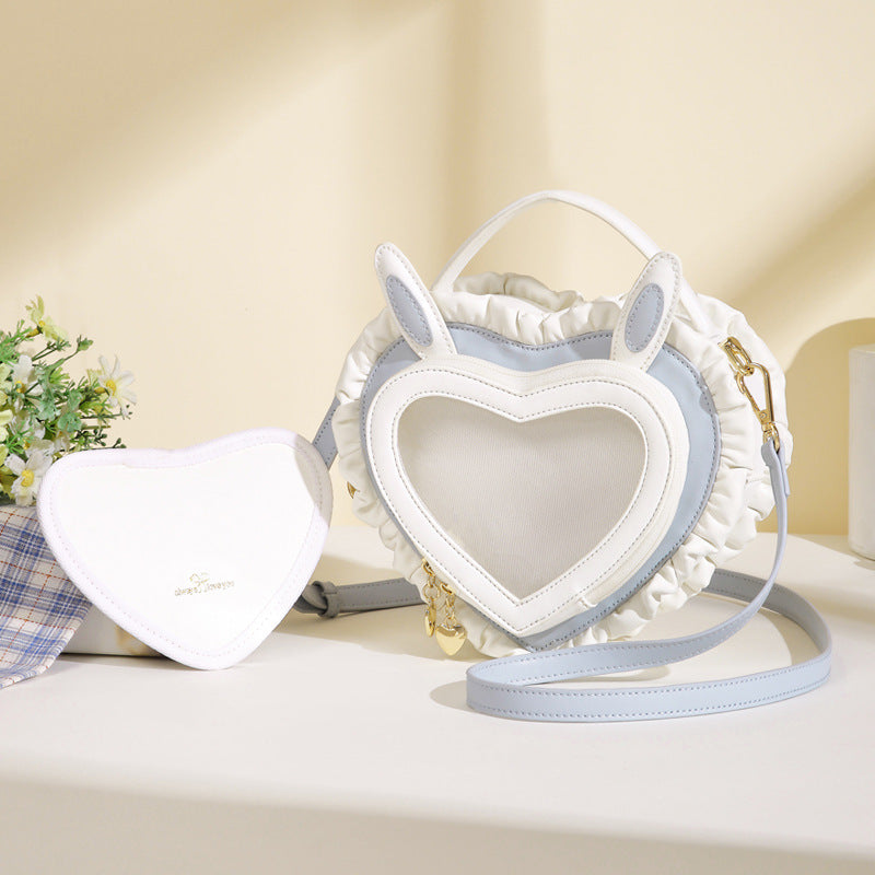 Lori- Rabbit Ear Peach Heart Handbag