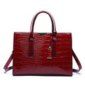 Caroline-Crocodile Print Tote Bag