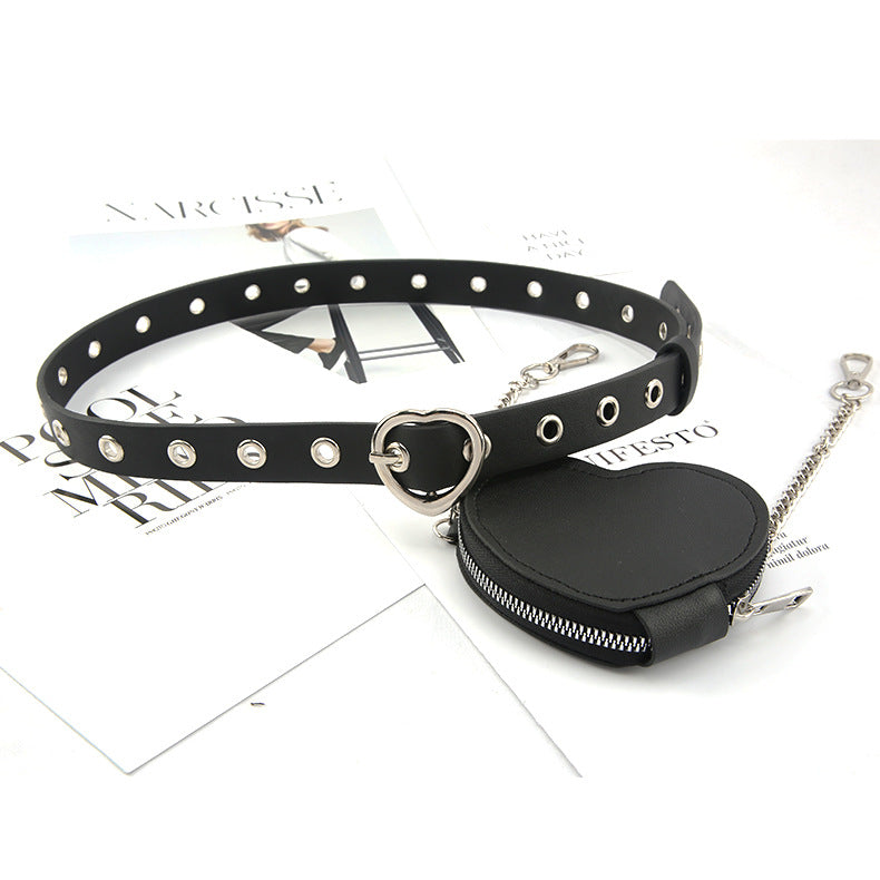 Sara-Mini Love Heart Belt Small Waist Bag