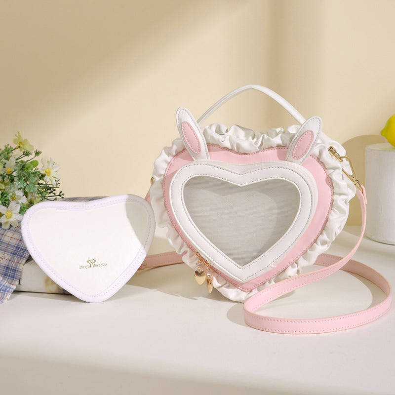 Lori- Rabbit Ear Peach Heart Handbag