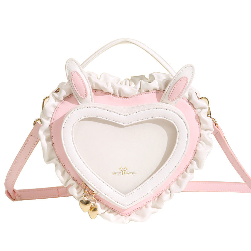 Lori- Rabbit Ear Peach Heart Handbag