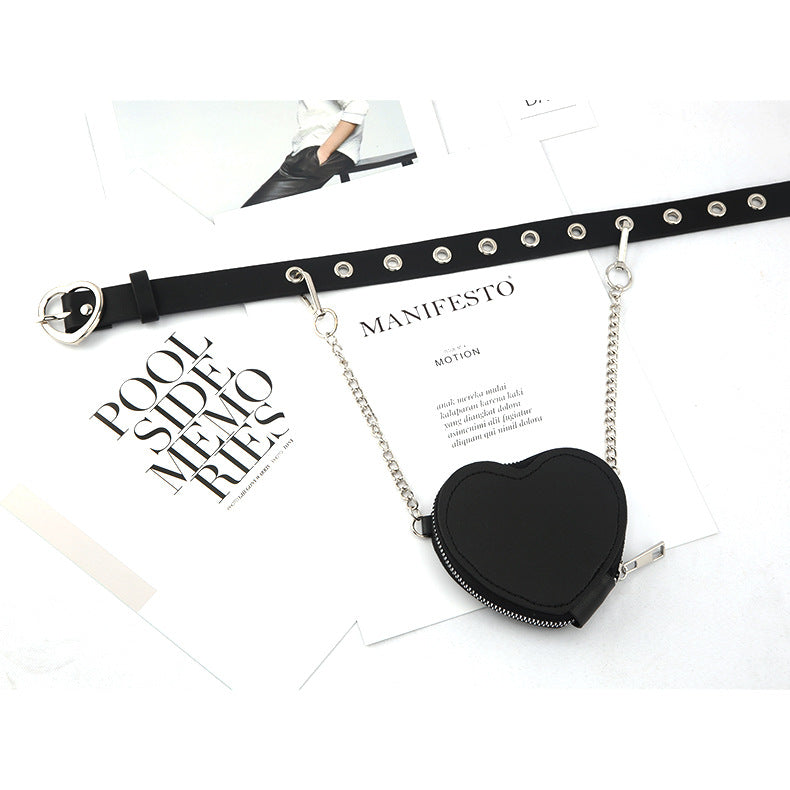 Sara-Mini Love Heart Belt Small Waist Bag