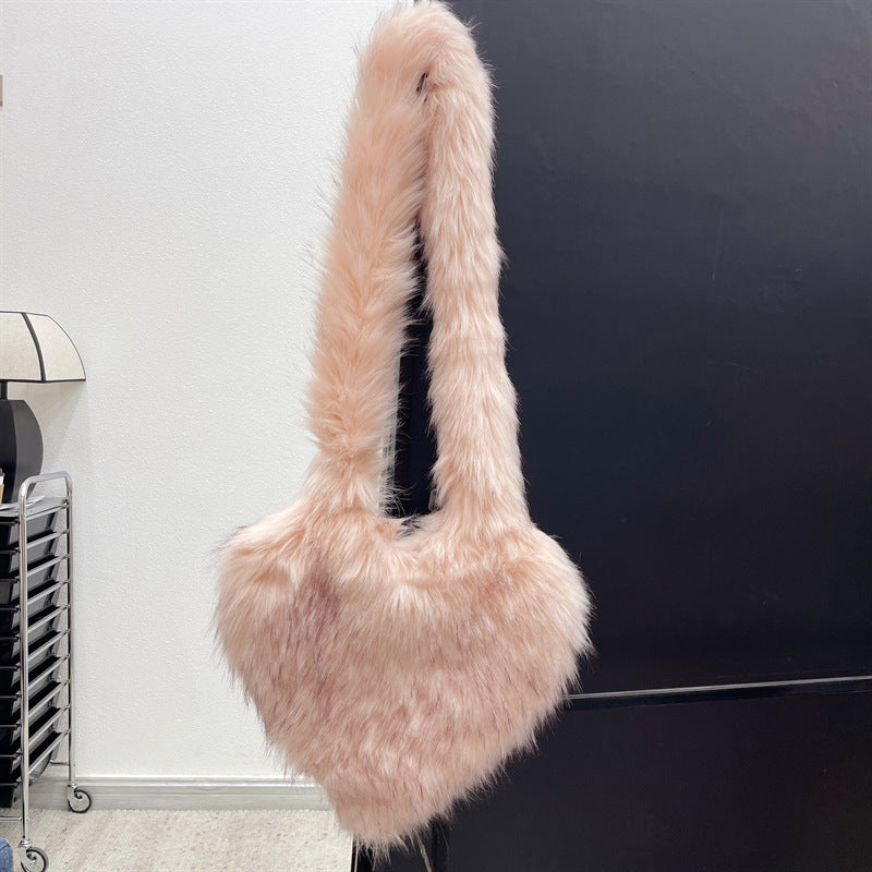 Angelica—Winter Fleece Heart-Shaped Plush Love Bag